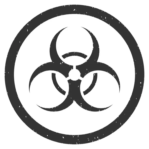 Bio Hazard rundete körniges Symbol ab — Stockvektor