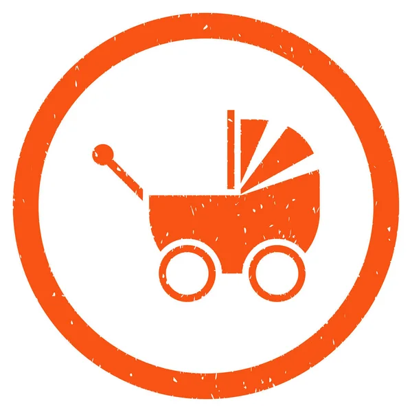 Kinderwagen rundete körniges Symbol ab — Stockvektor