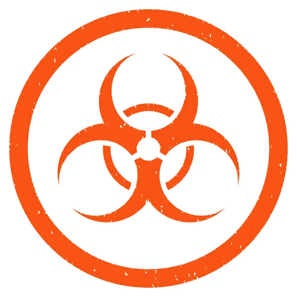 Bio Hazard rundete körniges Symbol ab — Stockvektor