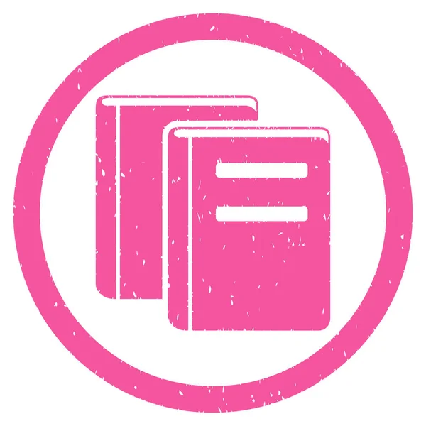 Libros redondeados Grainy Icon — Vector de stock