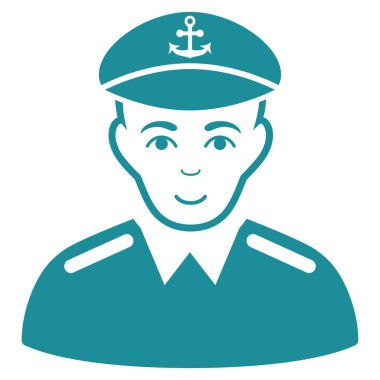 Kaptan düz vektör simgesi