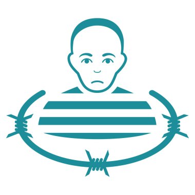 İzole mahkum düz vektör simgesi