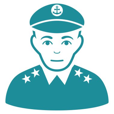 Askeri Kaptan düz vektör simgesi