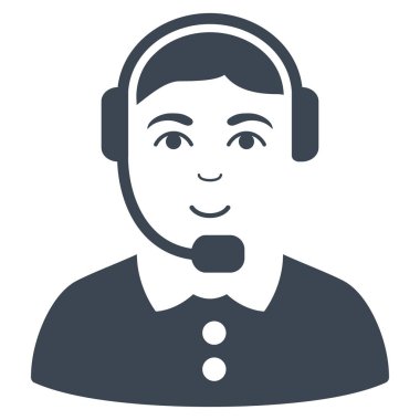 Çağrı Merkezi operatörü düz vektör simgesi