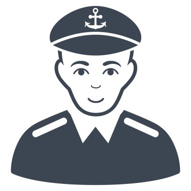 Kaptan düz vektör simgesi