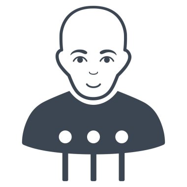 Cyborg arabirimi düz vektör simgesi