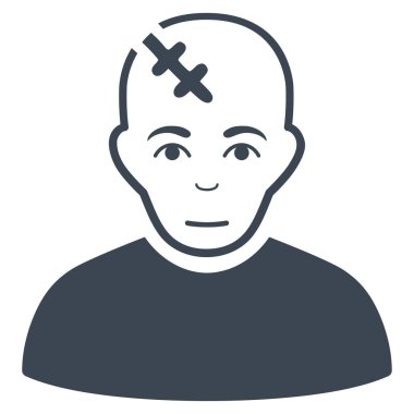 Kafa düz vektör simge zarar