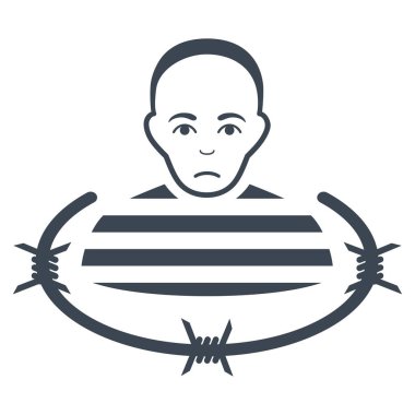 İzole mahkum düz vektör simgesi