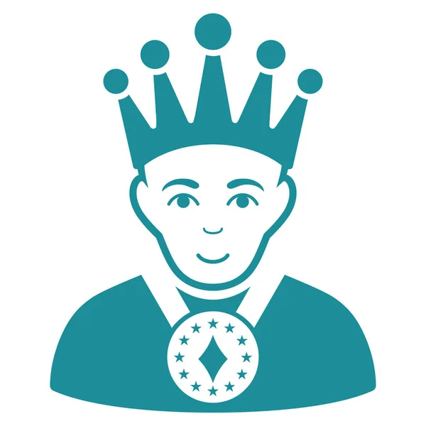 King Flat Vector Icono — Vector de stock