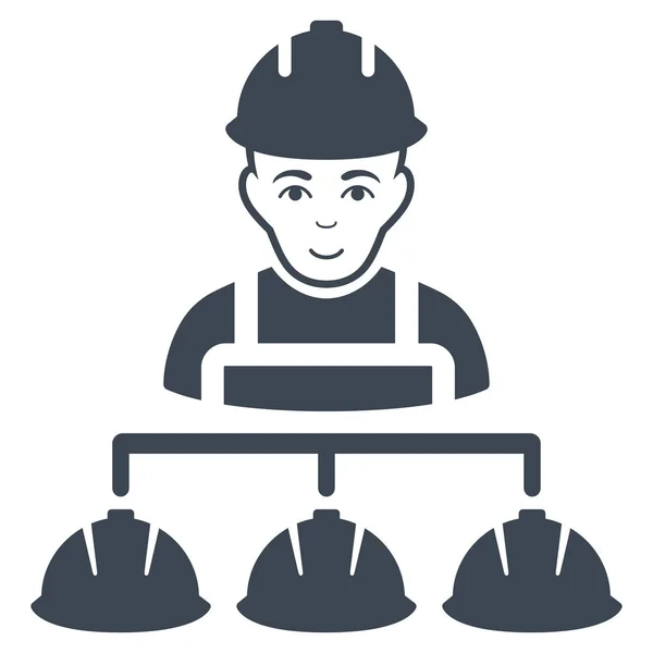 Builder Management Flat Vector Icon — Stock Vector