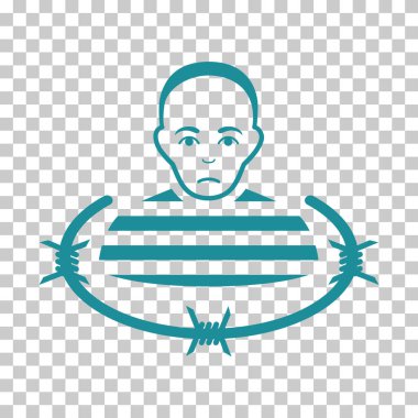 İzole mahkum vektör simgesi