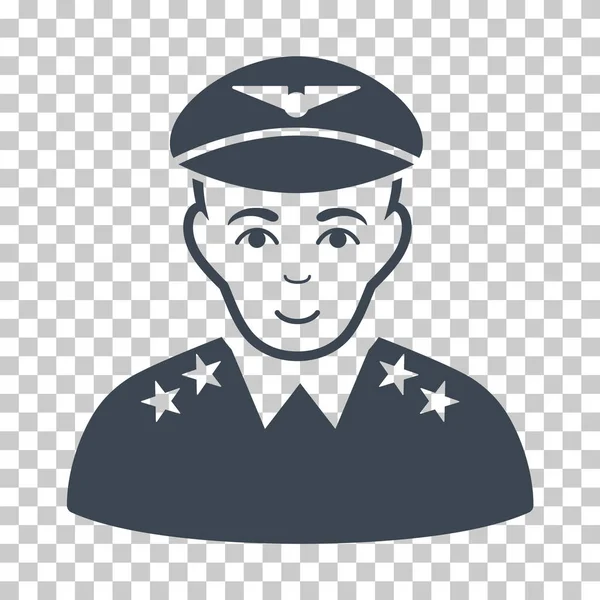 Oficial piloto militar Vector Icono — Vector de stock