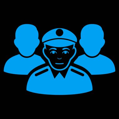 Ordu takım düz vektör simgesi