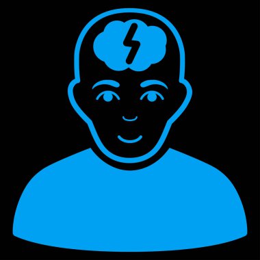 Akıllı çocuk düz vektör simgesi