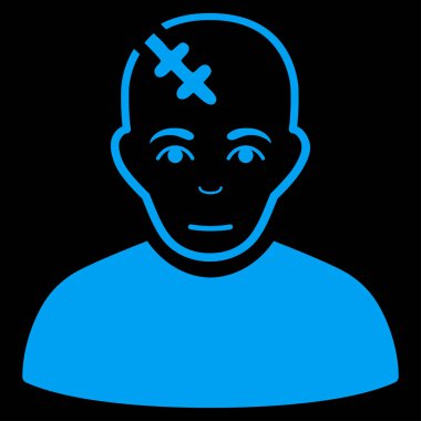 Kafa düz vektör simge zarar