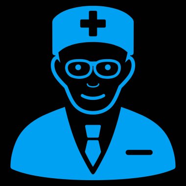 Baş hekim düz vektör simgesi