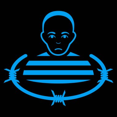 İzole mahkum düz vektör simgesi