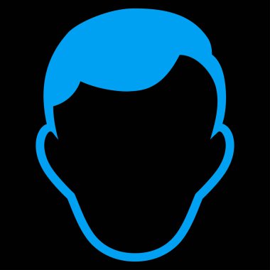 Adam yüz şablon düz vektör simgesi