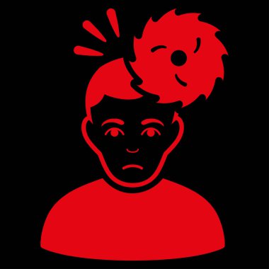 Baş ağrısı düz vektör simgesi