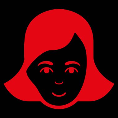 Bayan yüzü düz vektör simgesi