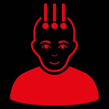 Sinirsel arayüz düz vektör simgesi