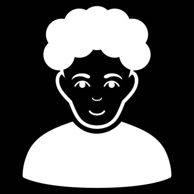 Brunet adam düz vektör simgesi