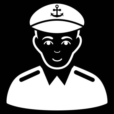 Kaptan düz vektör simgesi