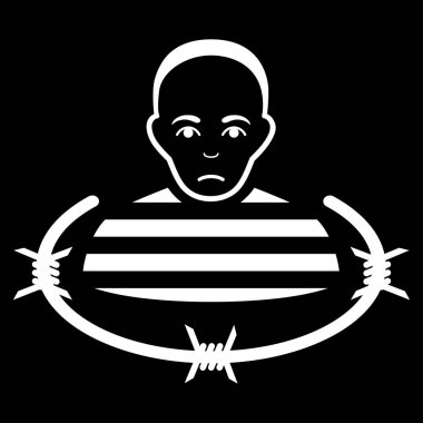 İzole mahkum düz vektör simgesi