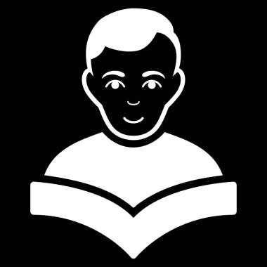 Öğrenci düz vektör simgesi