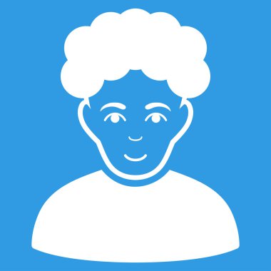 Brunet adam düz vektör simgesi