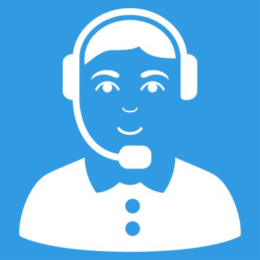 Çağrı Merkezi operatörü düz vektör simgesi