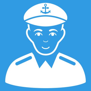 Kaptan düz vektör simgesi