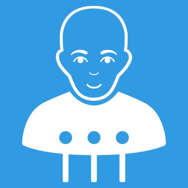 Cyborg arabirimi düz vektör simgesi