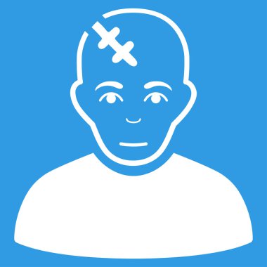 Kafa düz vektör simge zarar