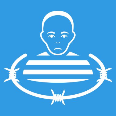 İzole mahkum düz vektör simgesi