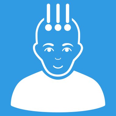 Sinirsel arayüz düz vektör simgesi