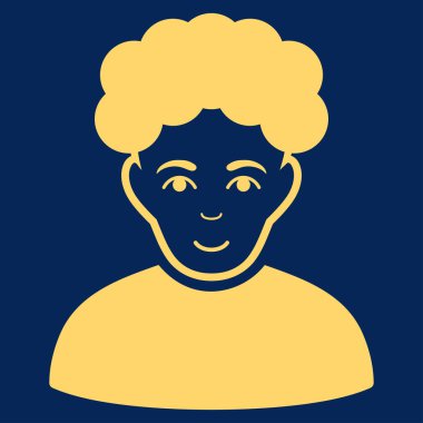 Brunet adam düz vektör simgesi