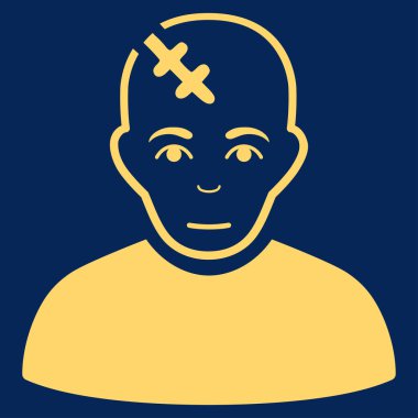 Kafa düz vektör simge zarar