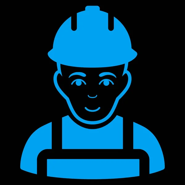 Builder Flat Vector Icon — Stock Vector