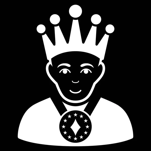 King Flat Vector Icono — Vector de stock