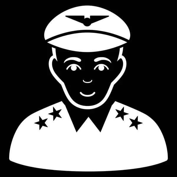 Військовий пілот офіцер плоским векторної Icon — стоковий вектор