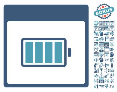 Pil takvim sayfa düz vektör simgesi Bonus ile