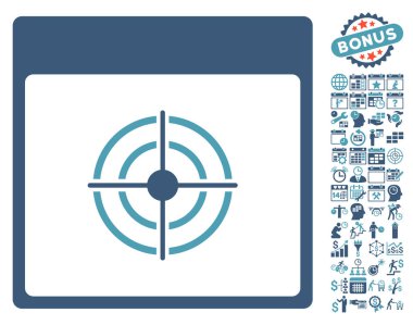 Bullseye takvim sayfa düz vektör simge Bonus ile