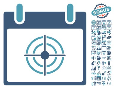 Bullseye takvim gün düz vektör simge Bonus ile