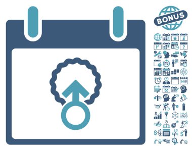 Hücre penetrasyon takvim gün düz vektör simgesi Bonus ile