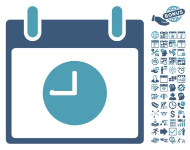 Saat takvim gün düz vektör simgesi Bonus ile