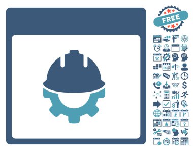 Bonus ile Geliştirme takvim sayfa düz vektör simgesi