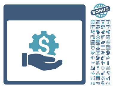 Finansal kalkınma el takvim sayfa düz vektör simgesi Bonus ile