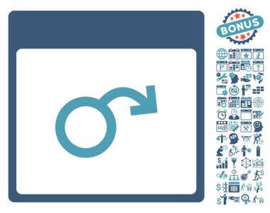 İktidarsızlık takvim sayfa düz vektör simge Bonus ile