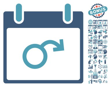 İktidarsızlık takvim gün düz vektör simge Bonus ile